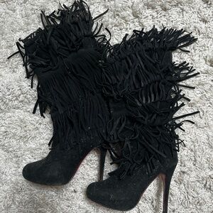Christian Louboutin fringe boots 37